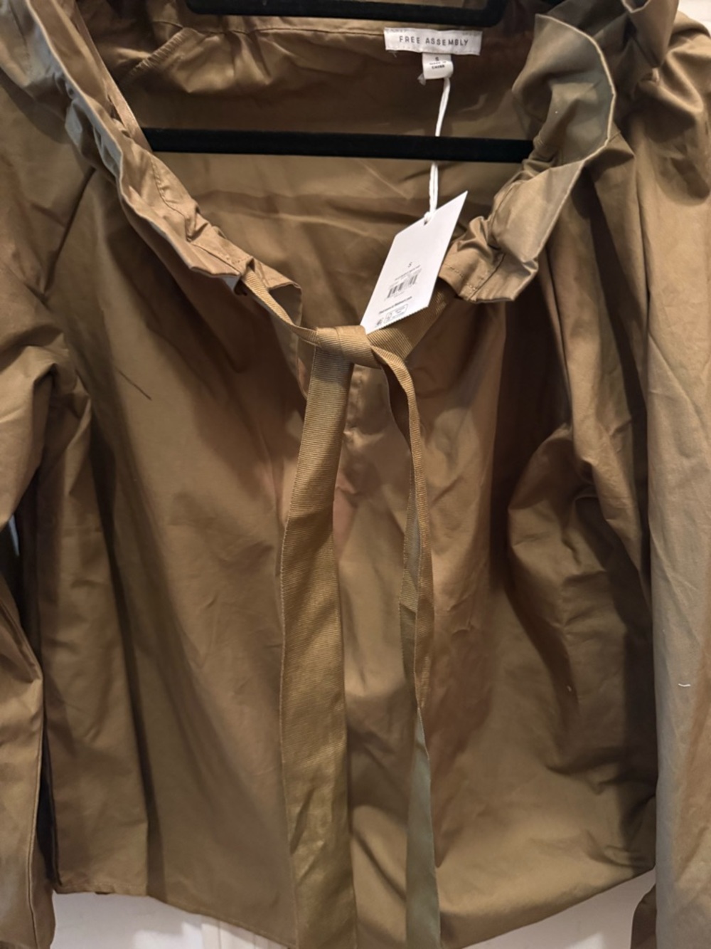 Women's Olive Ruffle Blouse - Picture 6 of 7